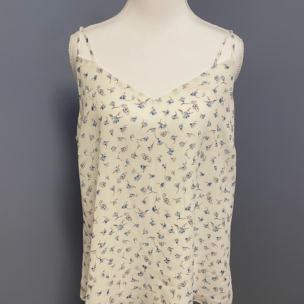 Floral Print Cream Camisole Top